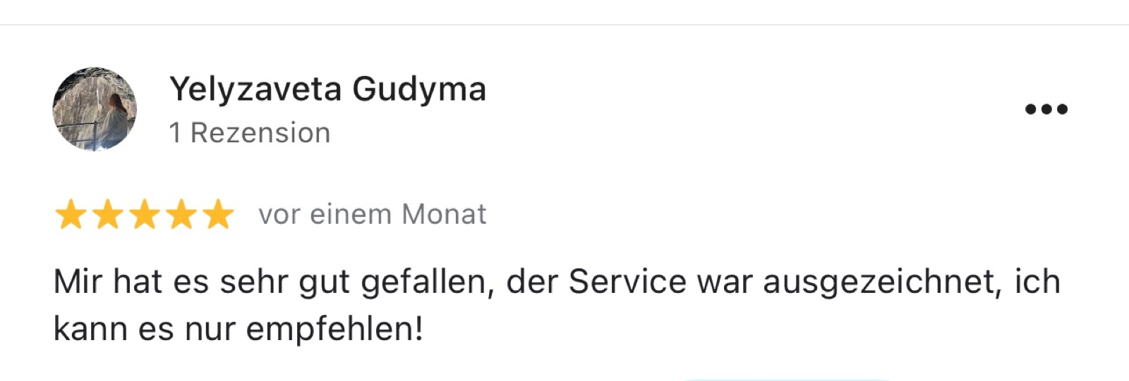 Deutsche Google-Bewertung zum Service