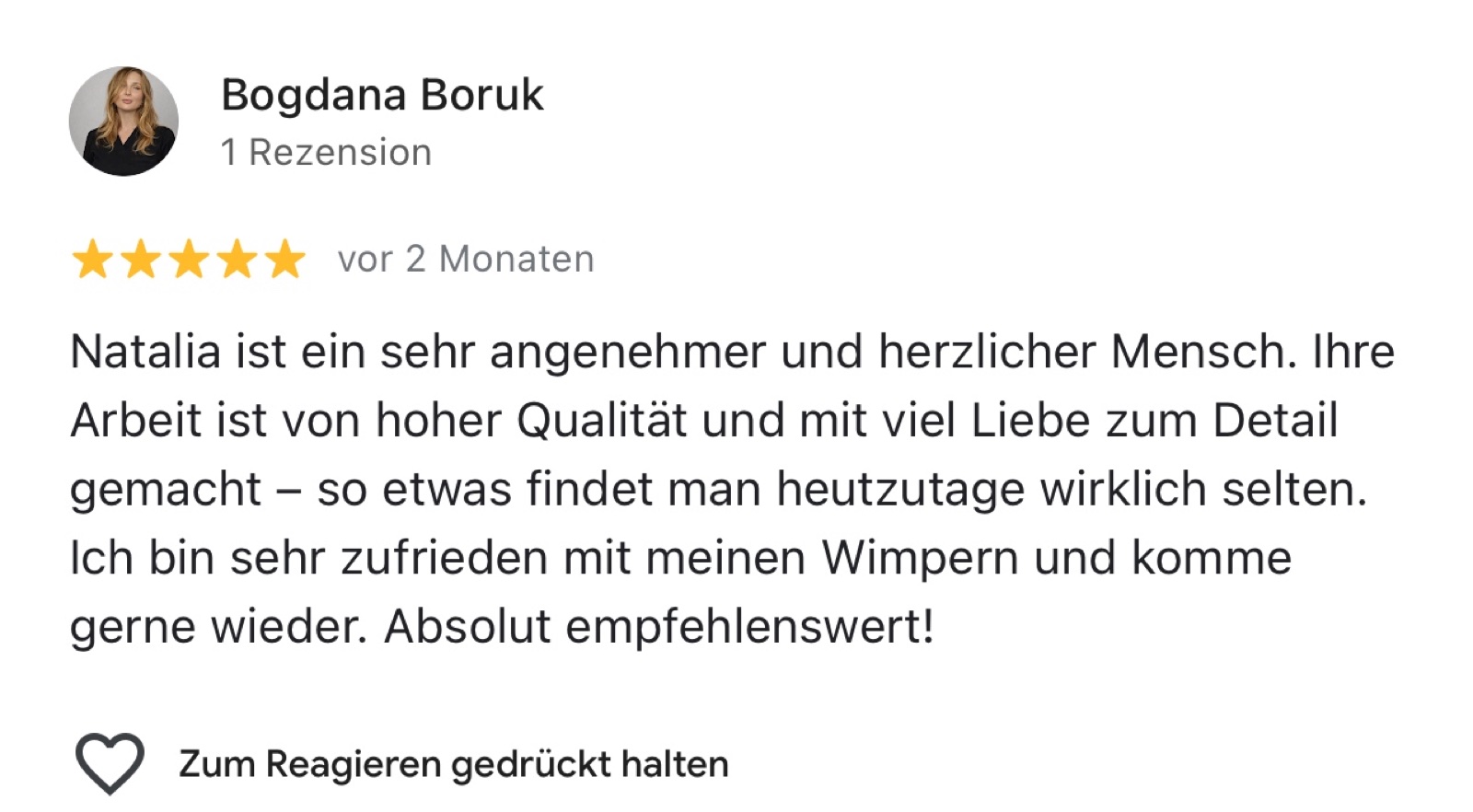 Deutsche Bewertung über Qualität und Liebe zum Detail