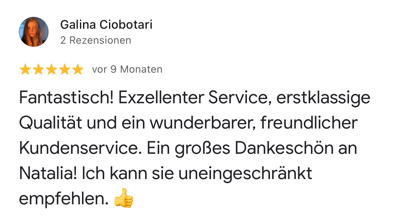 Bewertung einer Kundin über Olten Lashes