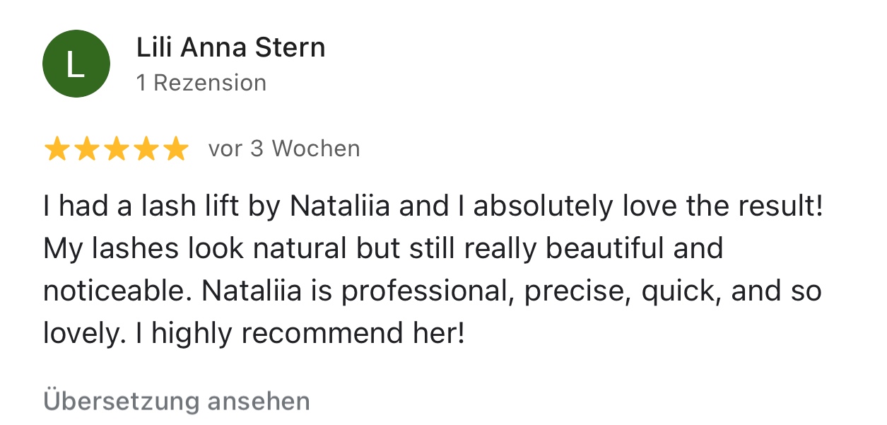 Lash lift review by Lili Anna Stern